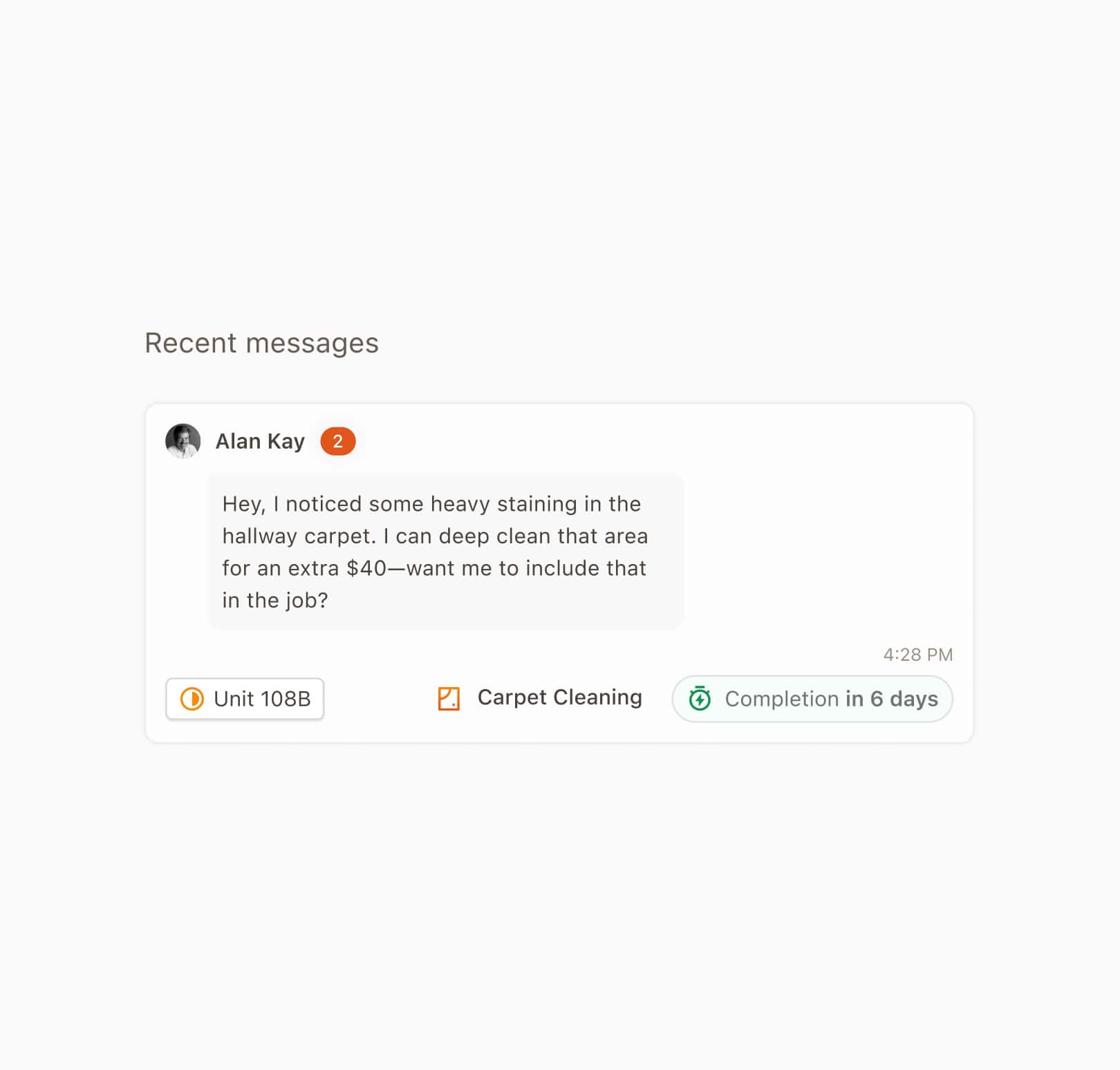 Messages preview in Turnit manager app dashboard